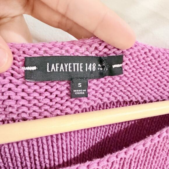 Lafayette 148 New York Sweater Raspberry 3/4 Sleeve Boat Neck Size Small C502 - Picture 3 of 3